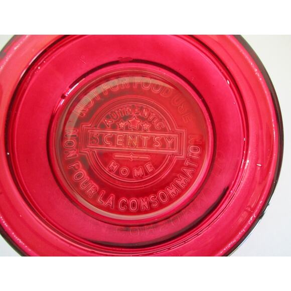 Scentsy Christmas Glow Wax Warmer Full Size Retired Red Etched Glass - Picture 7 of 9